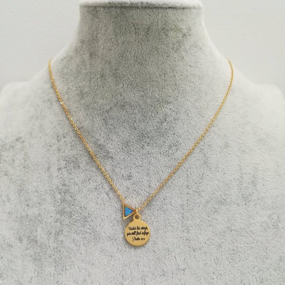 Gold Christian Bible Verse Scripture Necklace - Picture 3 of 4